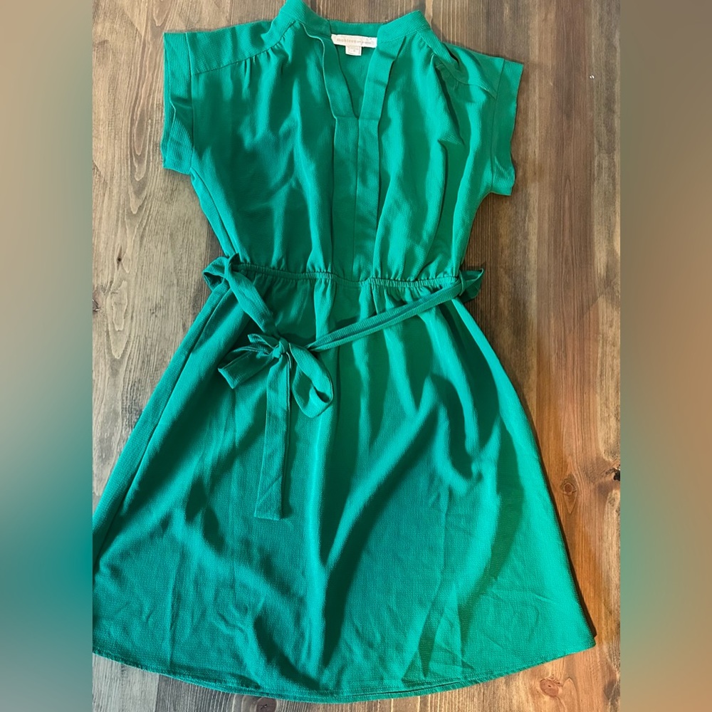 A-line green dress Monteau Los Angeles